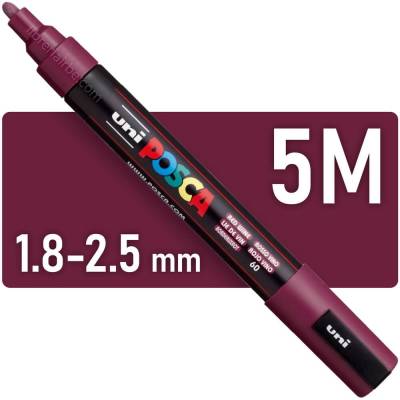 MARCADOR UNI POSCA 2.5 MM ROJO VINO 