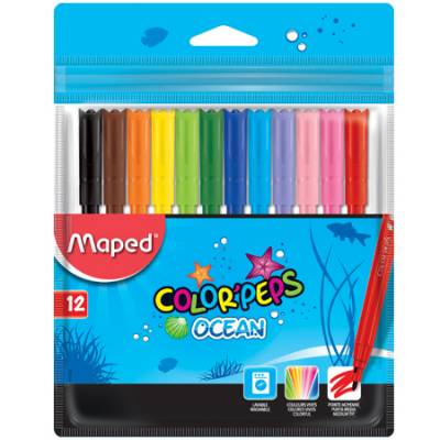 MARCADORES MAPED OCEAN X 12 U FINOS 