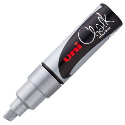 MARCADOR DE TIZA UNI CHALK 8 MM PLATA  