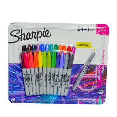 MARCADOR SHARPIE PERMANENTE  BURST FINO X 24 U + 1 METALICO         