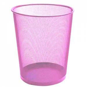 PAPELERA METALICA MEDIANA ROSADA          