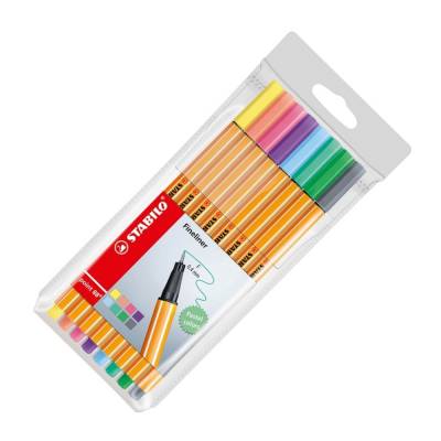 MARCADORES STABILO POINT 88 X  8 COLORES PASTEL