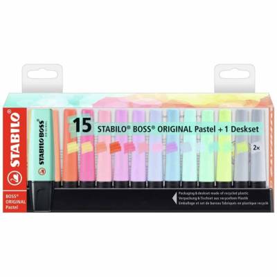 RESALTADOR STABILO BOSS X15 PASTEL DESK SET