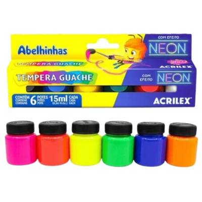 TEMPERA NEON ACRILEX X 6 COLORES 