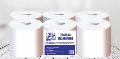 TOALLA NUBE BLANCA PACK X 6 U 180 MTS    